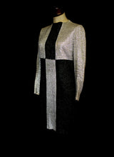 Vintage 1960s Black Silver Mod Dress