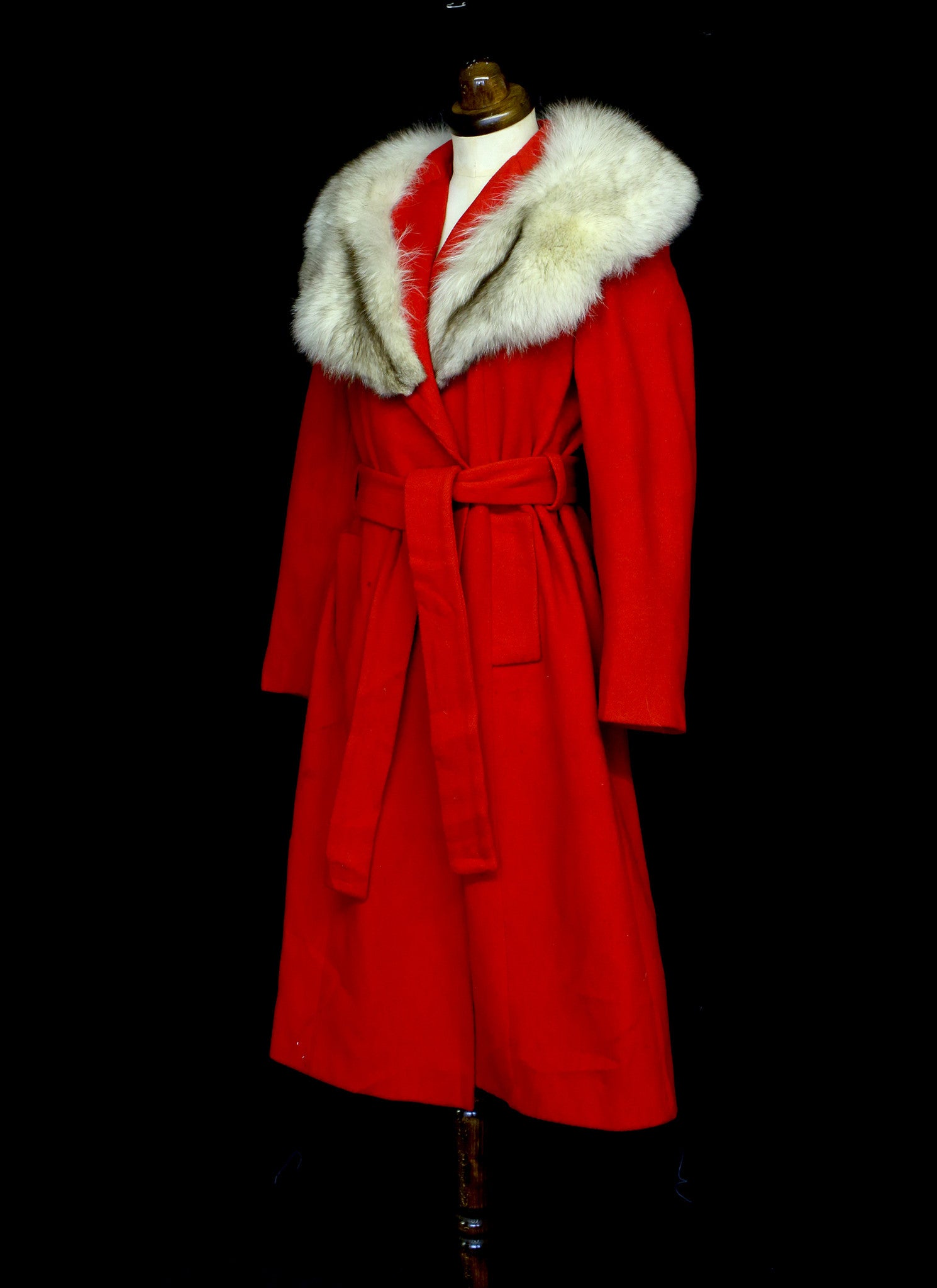 Vintage red on sale wool coat