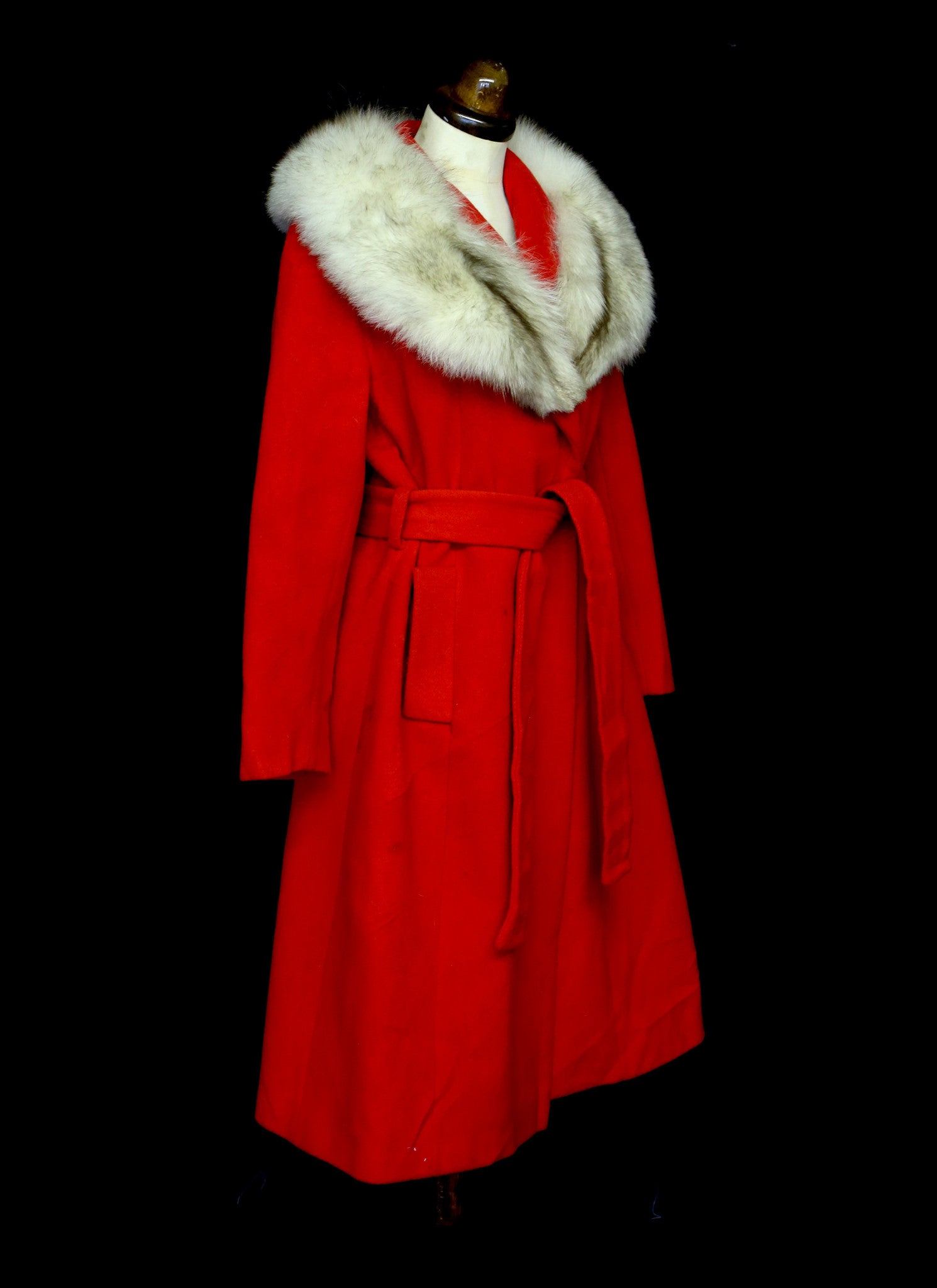 Vintage red on sale wool coat