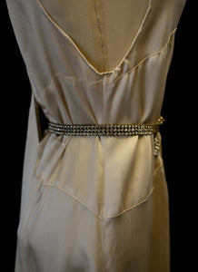 Vintage 1930s Silk Satin Champagne Dress