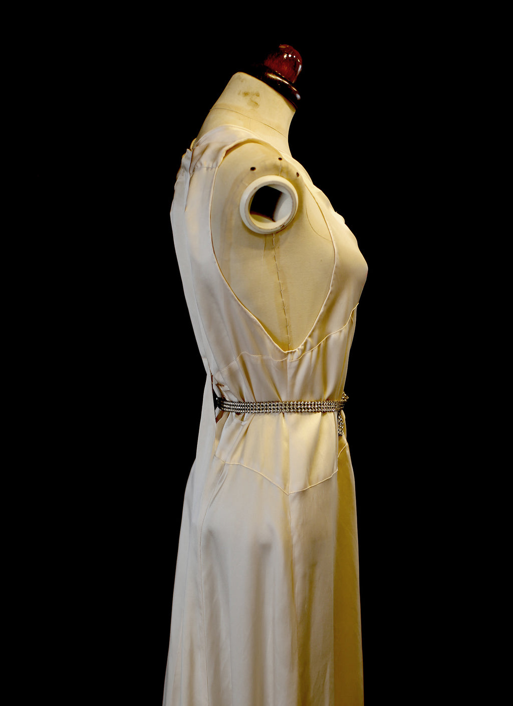 Vintage 1930s Silk Satin Champagne Dress