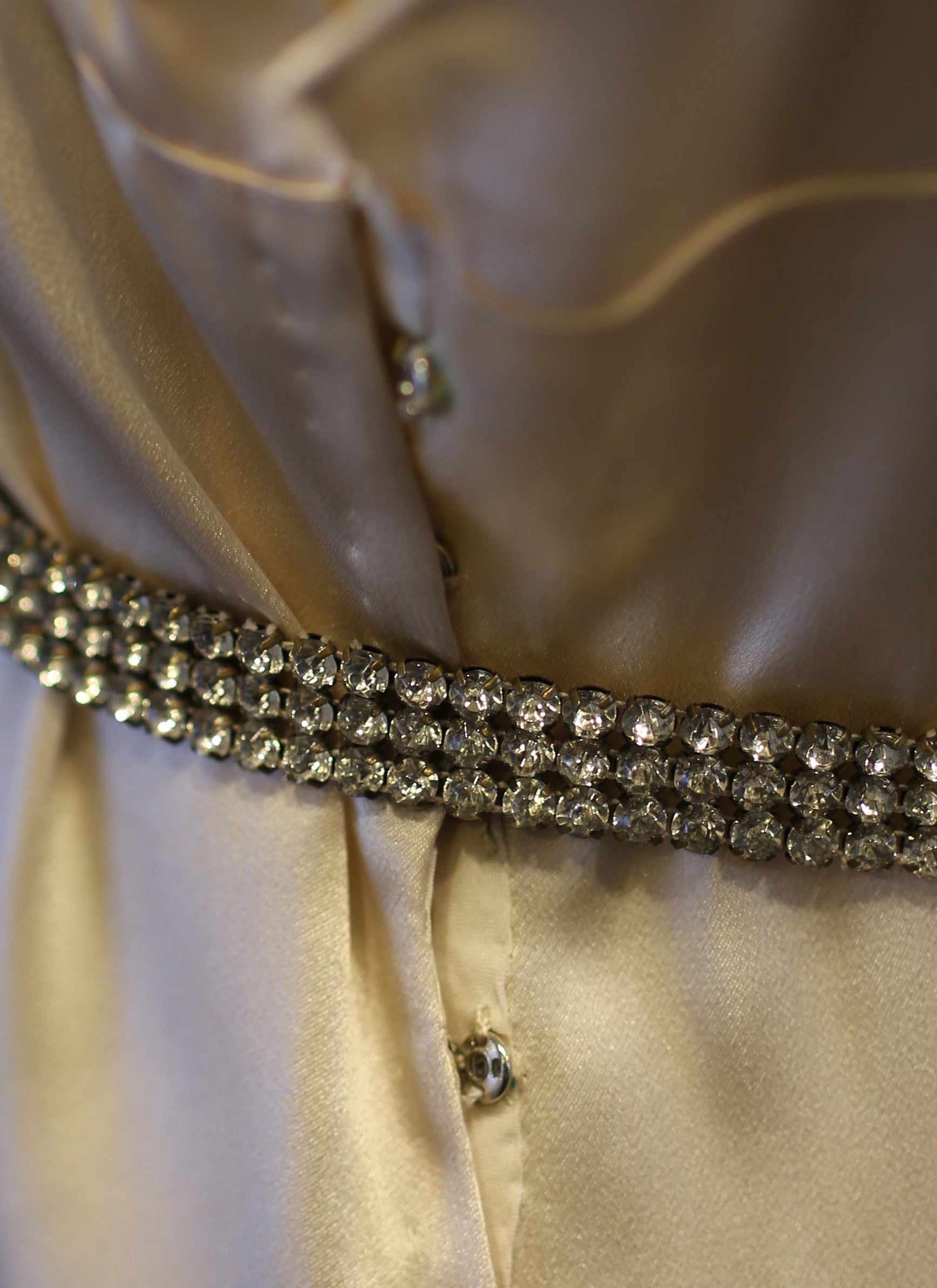 Vintage 1930s Silk Satin Champagne Dress
