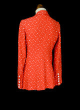 Vintage 1970s Georgina Linhart Red Star Print Moss Crepe Top