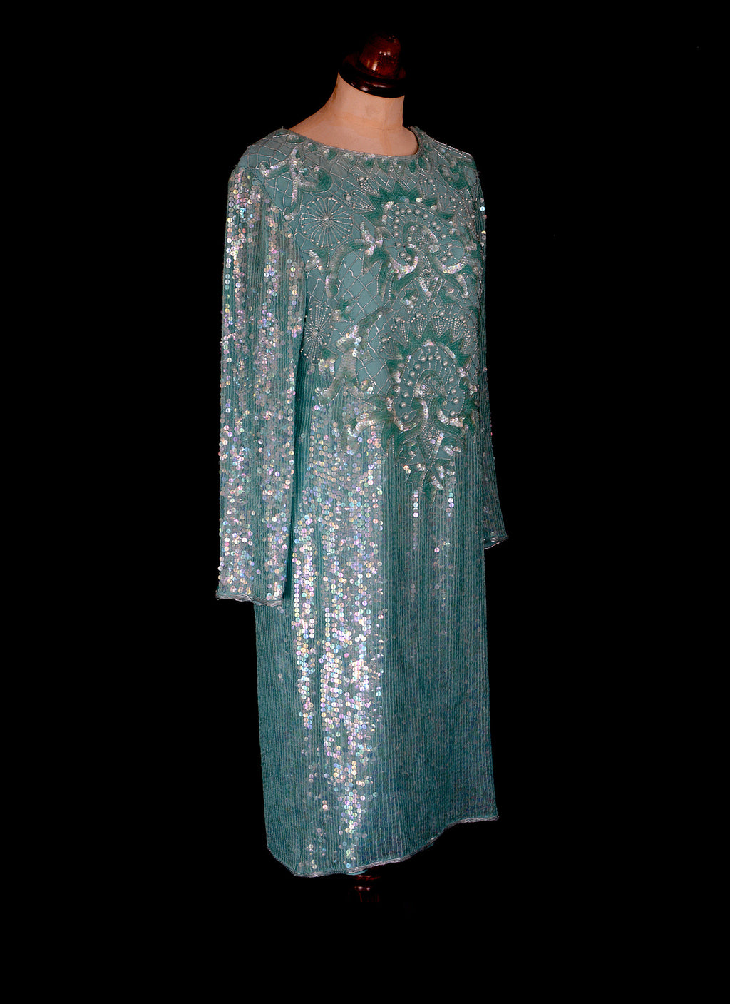 Vintage 1980s Blue Sequin Dress