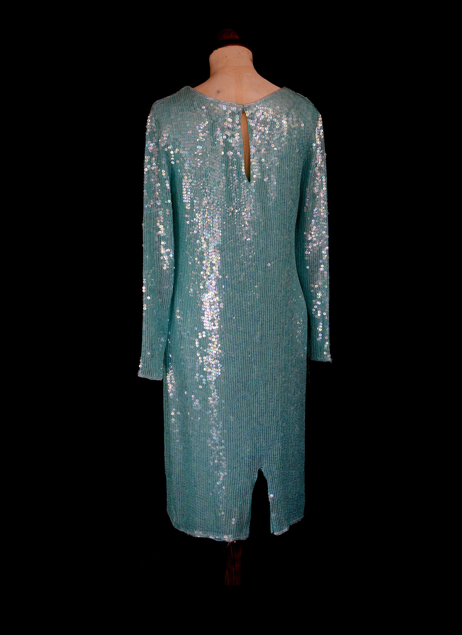 Vintage 1980s Blue Sequin Dress