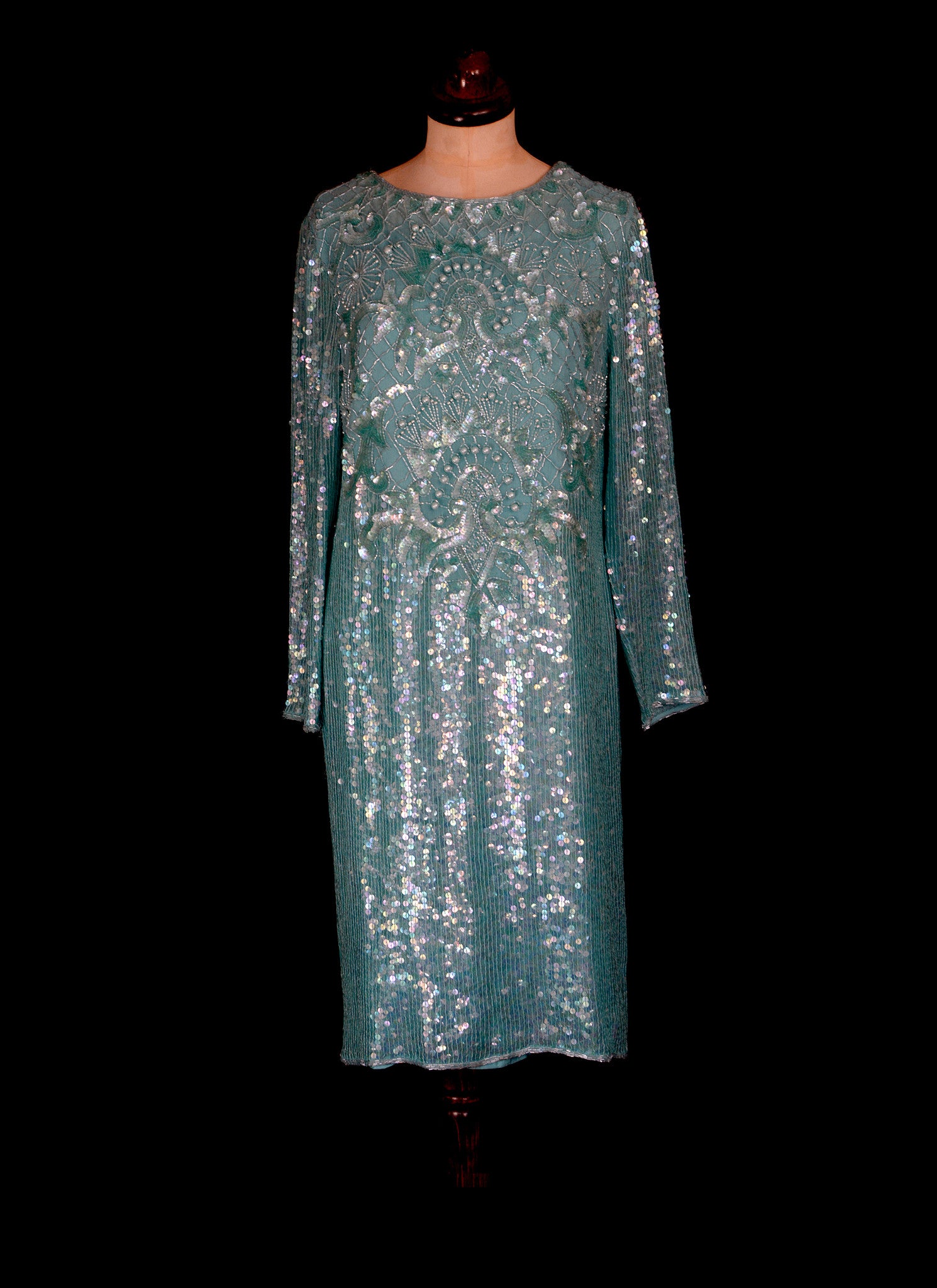 Vintage 1980s Blue Sequin Dress