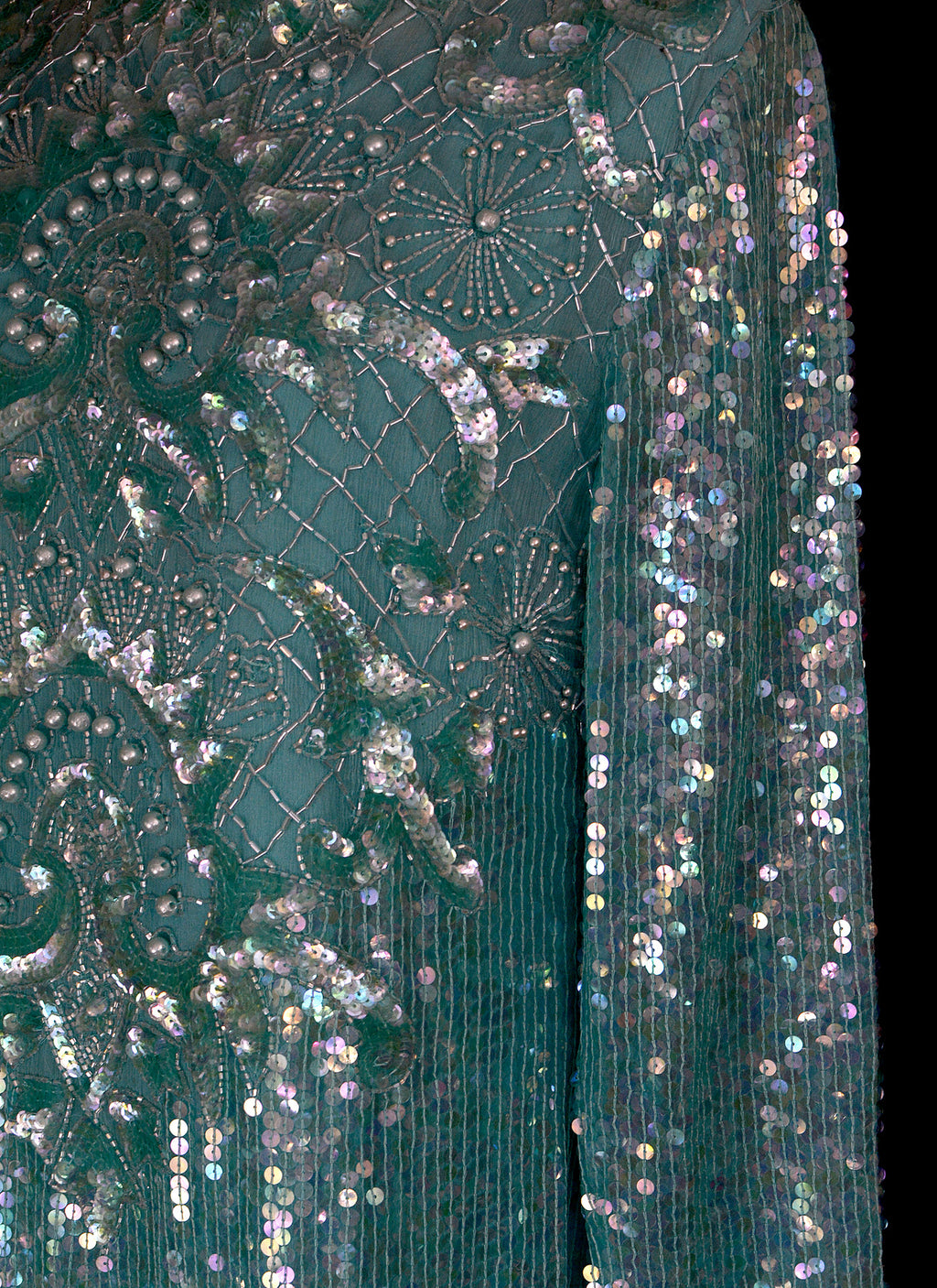 Vintage 1980s Blue Sequin Dress