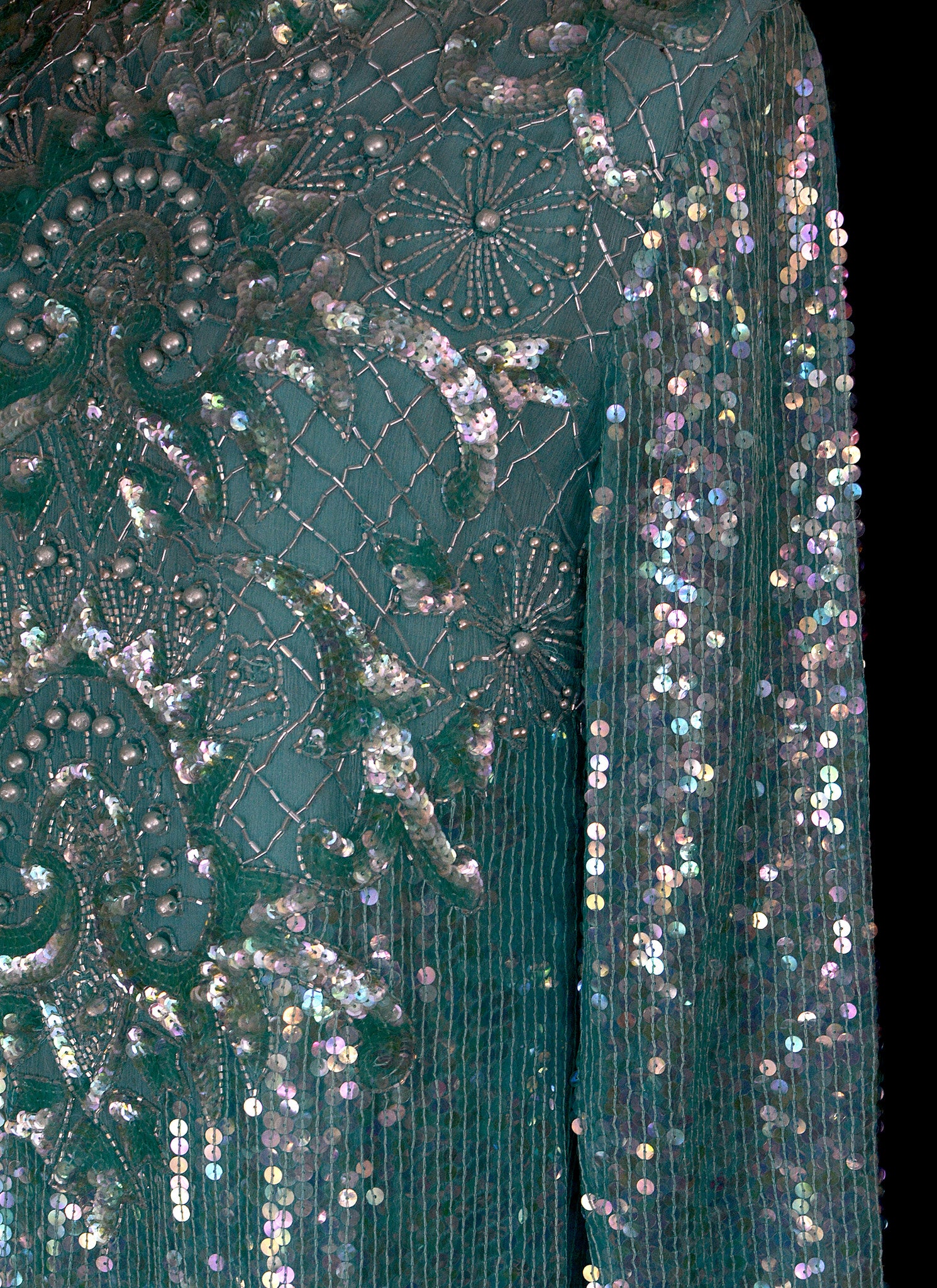 Vintage 1980s Blue Sequin Dress