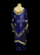 Vintage 1980s Deco Beaded Flapper Dress