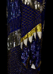 Vintage 1980s Deco Beaded Flapper Dress
