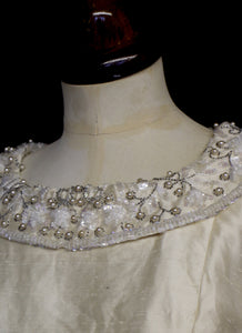 Vintage 1950s Beaded Silk Wedding Dress