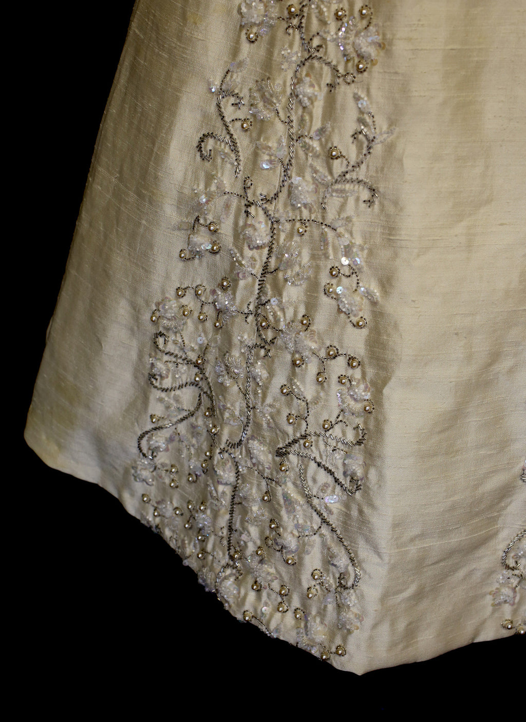 Vintage 1950s Beaded Silk Wedding Dress