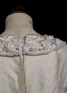 Vintage 1950s Beaded Silk Wedding Dress