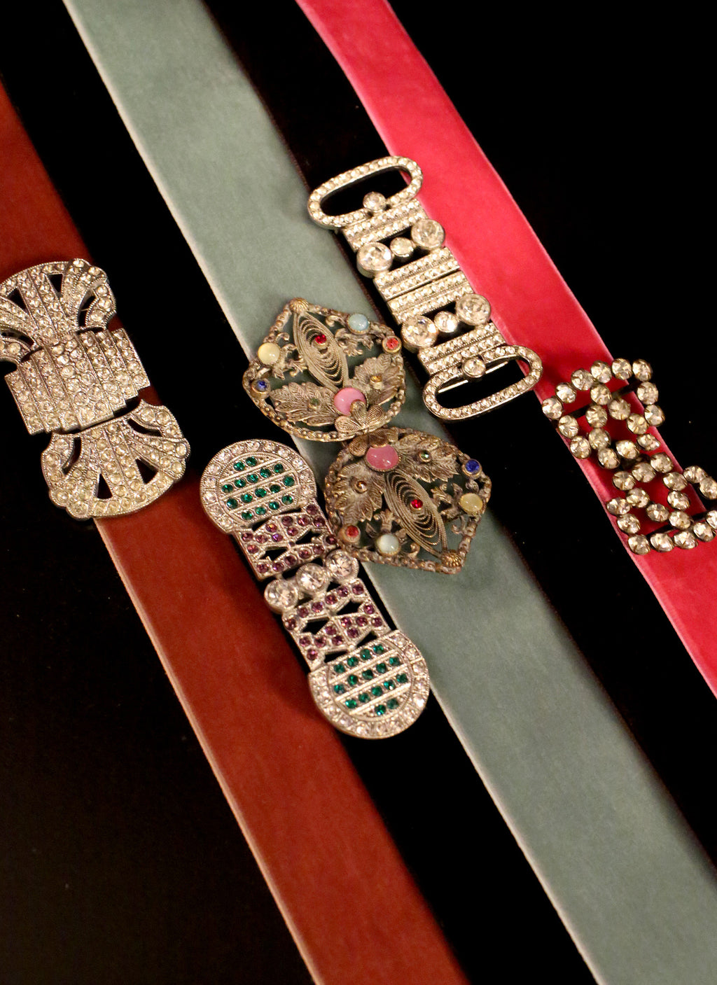 Vintage 1920s Deco Pearl Buckle Belt (made to order)