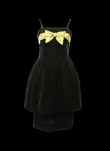 Vintage 1950s Black Velvet Cocktail Dress