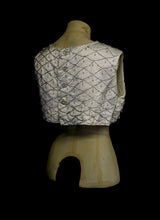 Vintage 1960s Ivory Beaded Satin Crop Top