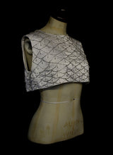 Vintage 1960s Ivory Beaded Satin Crop Top