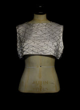 Vintage 1960s Ivory Beaded Satin Crop Top