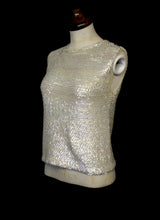 Vintage 1960s Ivory Iridescent Sequin Top