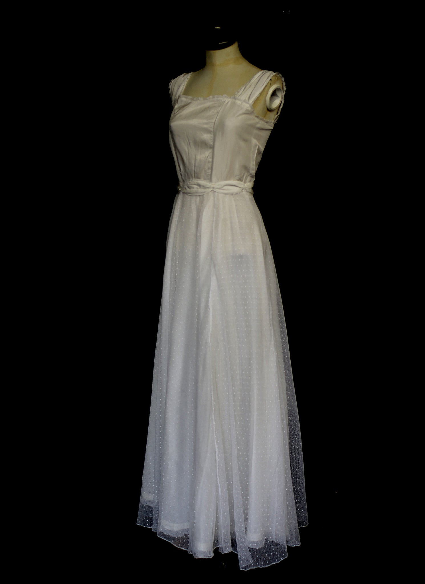 Vintage 1940s Dot Tulle Wedding Dress
