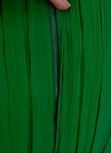 Vintage 1960s Green Silk Chiffon Dress