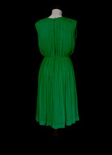Vintage 1960s Green Silk Chiffon Dress