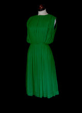 Vintage 1960s Green Silk Chiffon Dress