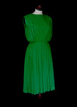 Vintage 1960s Green Silk Chiffon Dress