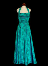 Vintage 1950s Green Brocade Gown