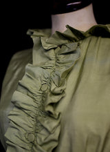 Vintage 1960s Green Ruffle Dress