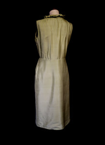 Vintage 1960s Green Ruffle Dress