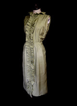 Vintage 1960s Green Ruffle Dress