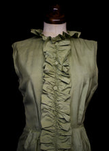 Vintage 1960s Green Ruffle Dress