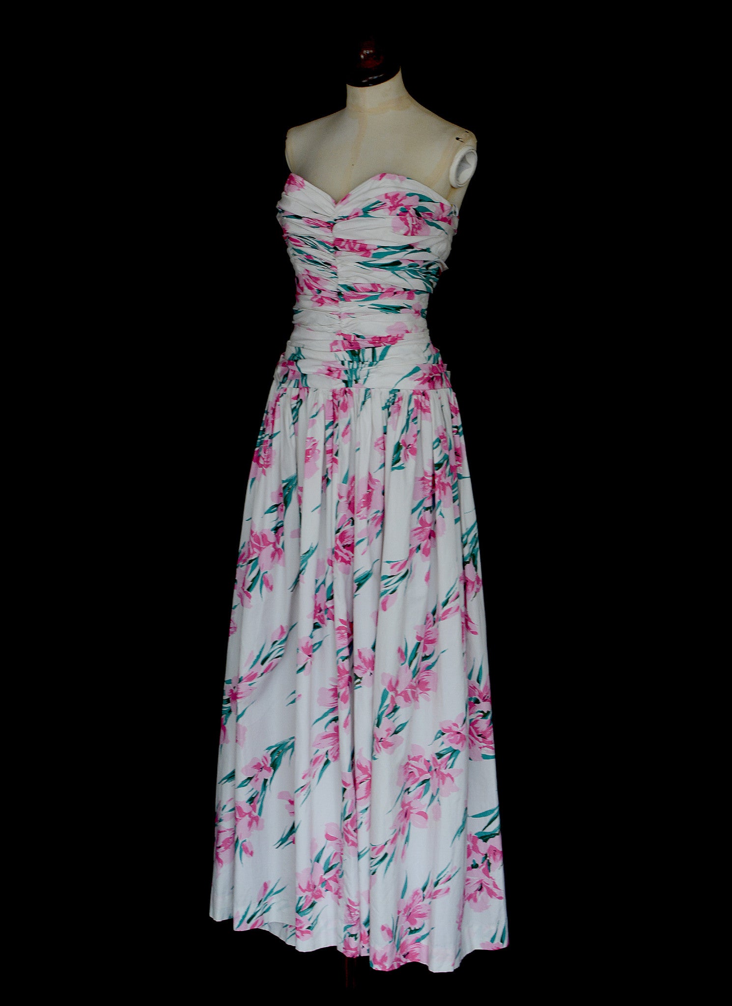 RESERVED Vintage 1950s Pink Floral Horrockses Cotton Gown