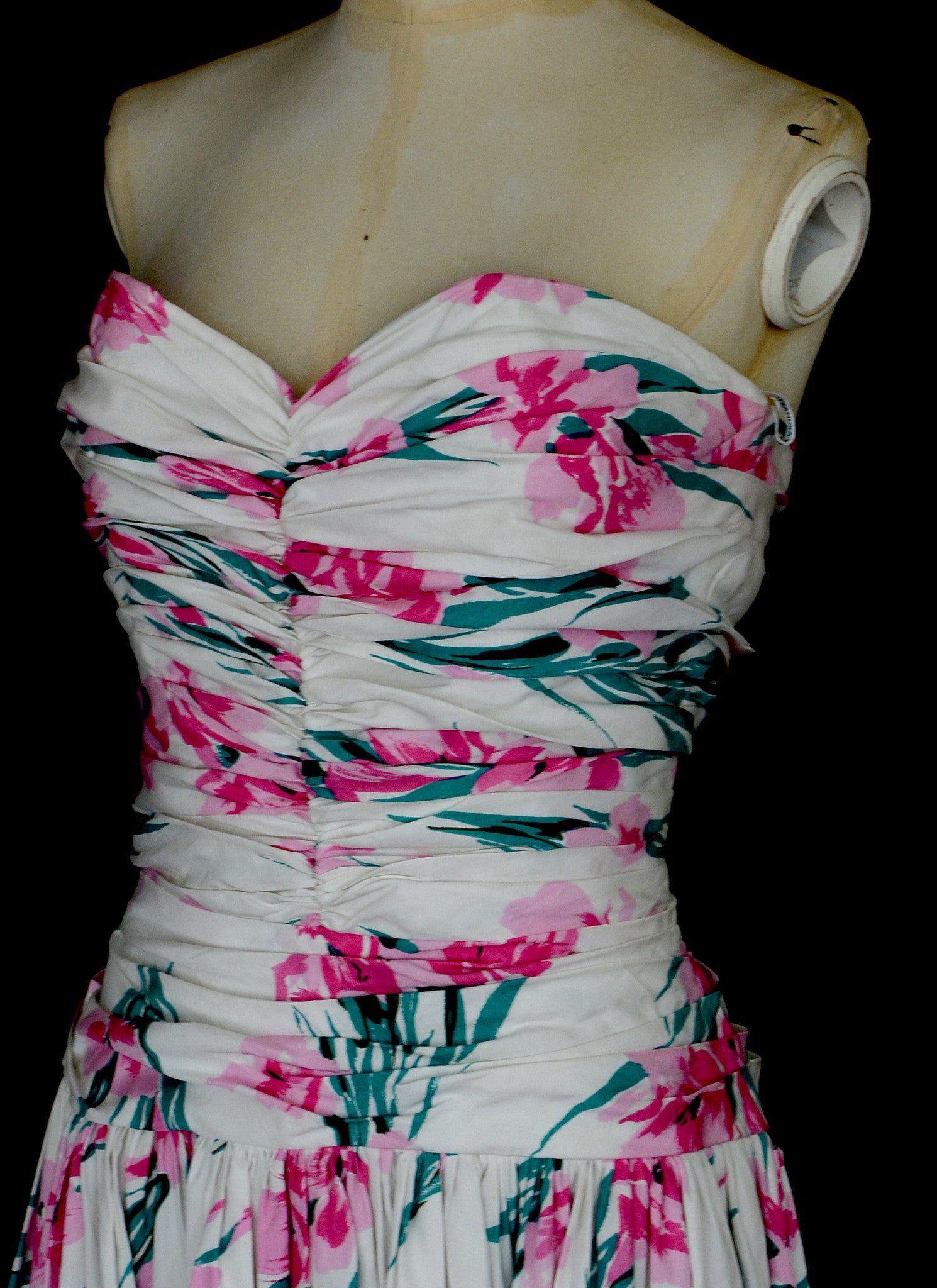 RESERVED Vintage 1950s Pink Floral Horrockses Cotton Gown