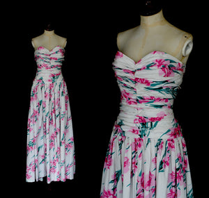 RESERVED Vintage 1950s Pink Floral Horrockses Cotton Gown