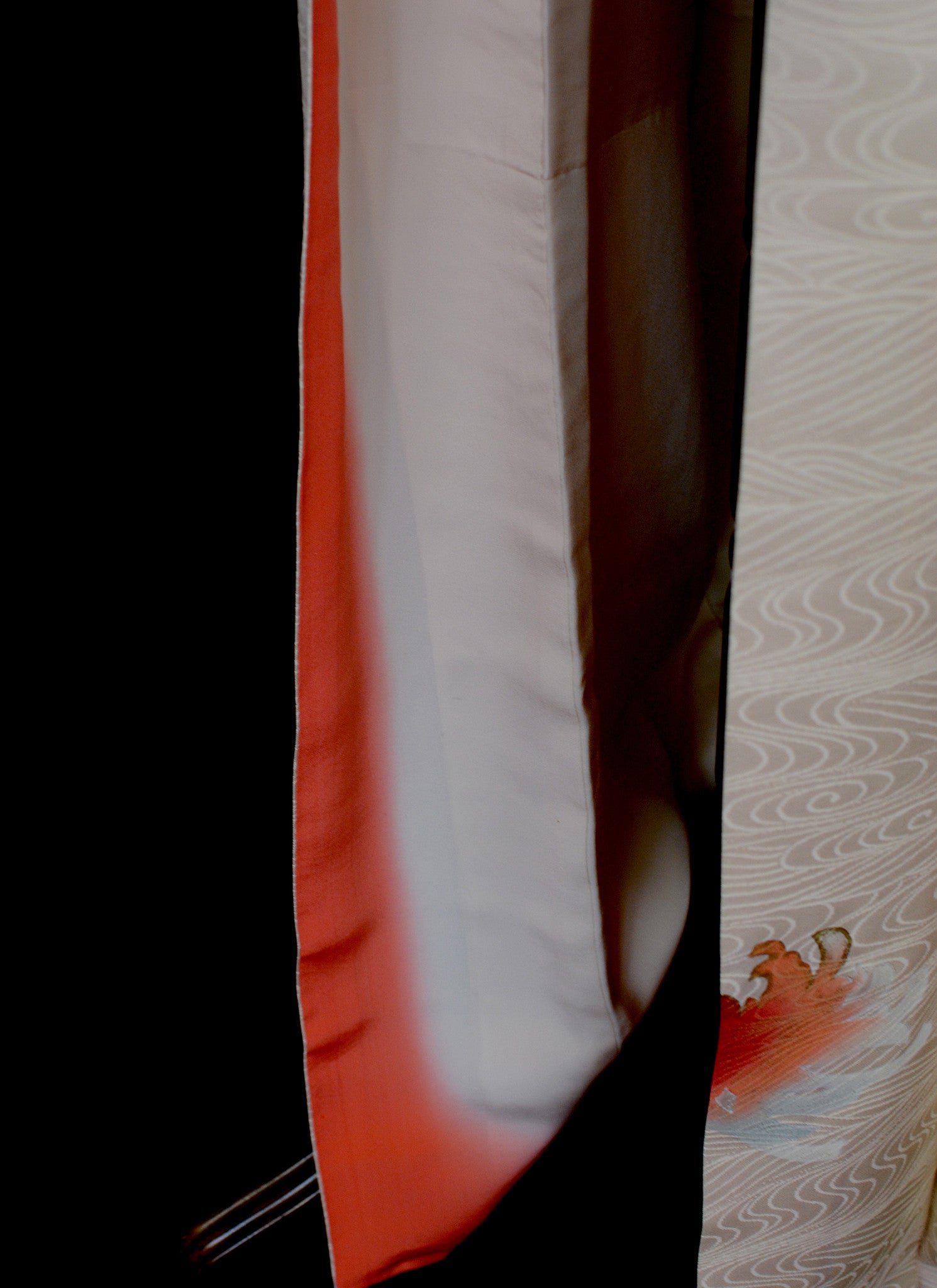 Vintage Ivory Silk Full Length Kimono