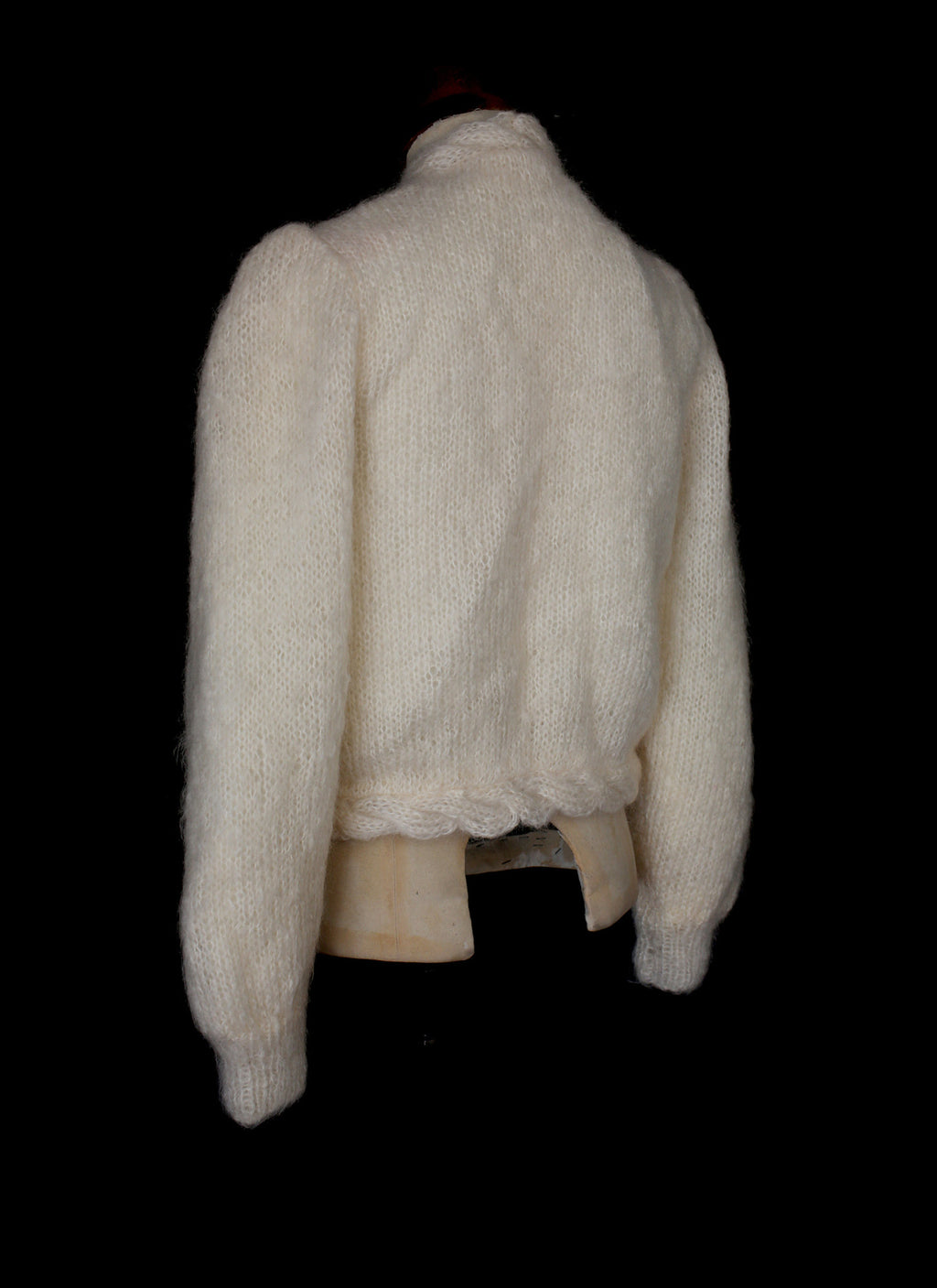Vintage Ivory Mohair Knit Cardigan