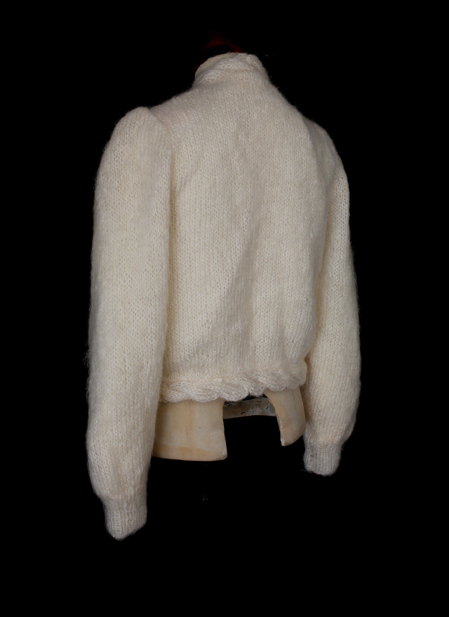 Vintage Ivory Mohair Knit Cardigan