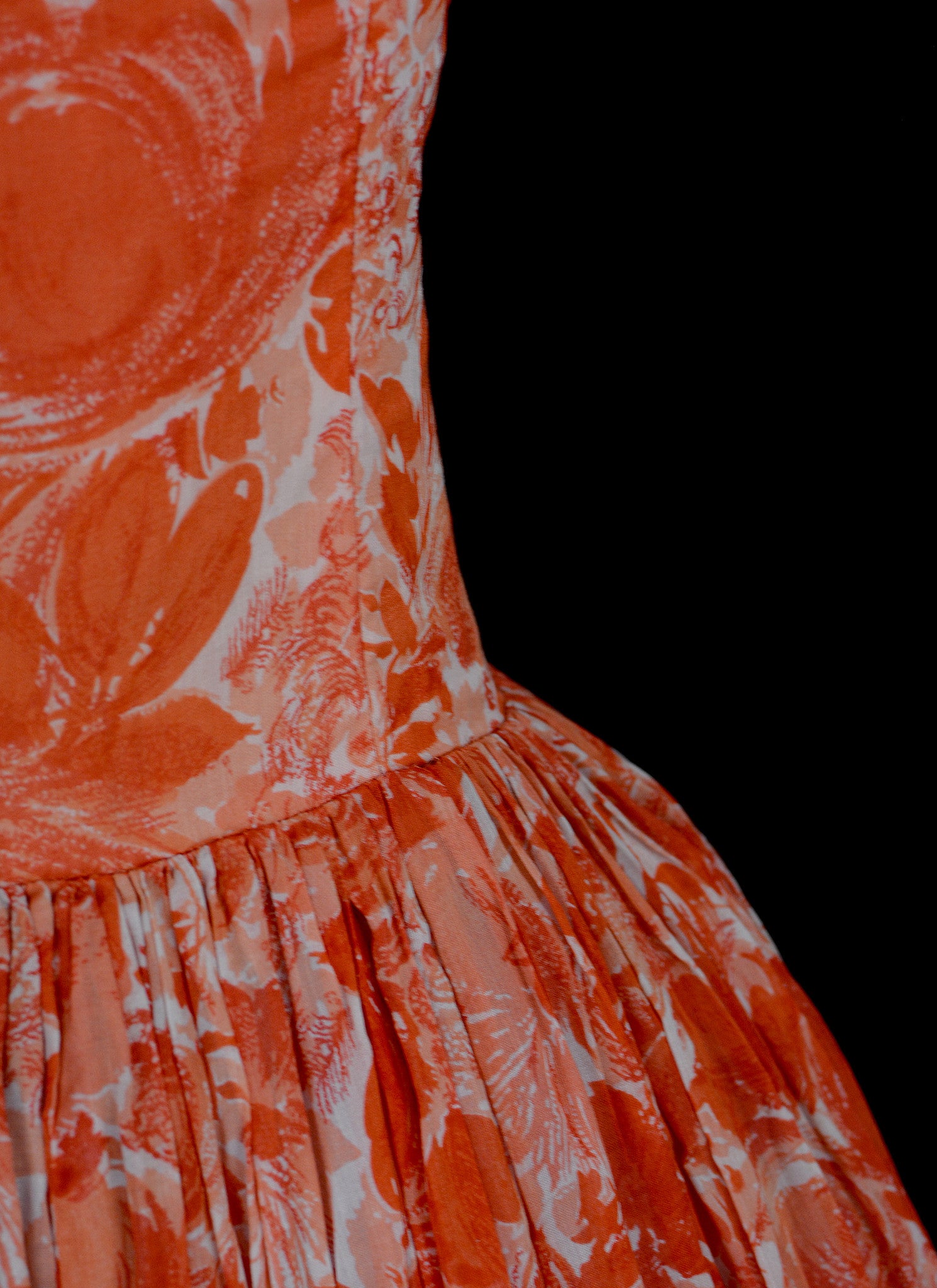 Vintage 1950s Tangerine Orange Dress