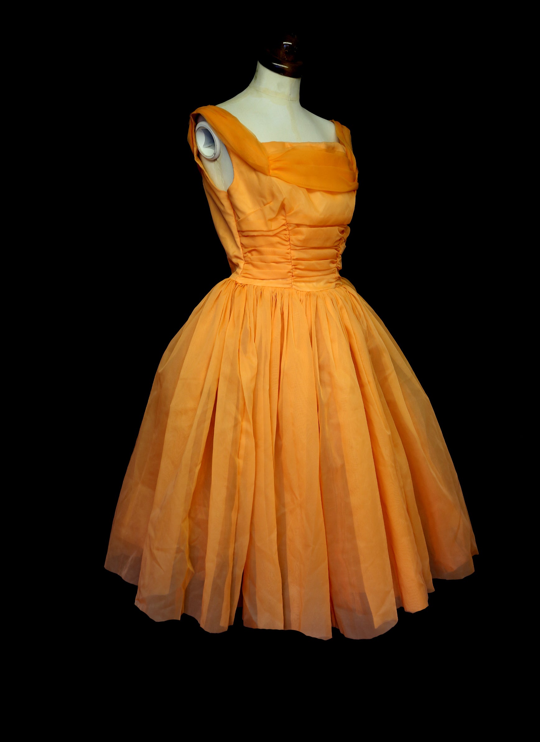 Vintage 1950s Orange Prom Dress