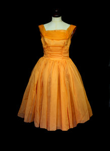Vintage 1950s Orange Prom Dress
