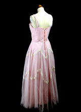 Vintage 1950s Pink Tulle Prom Dress