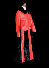 Vintage 1960s Red Leather Fur Coat