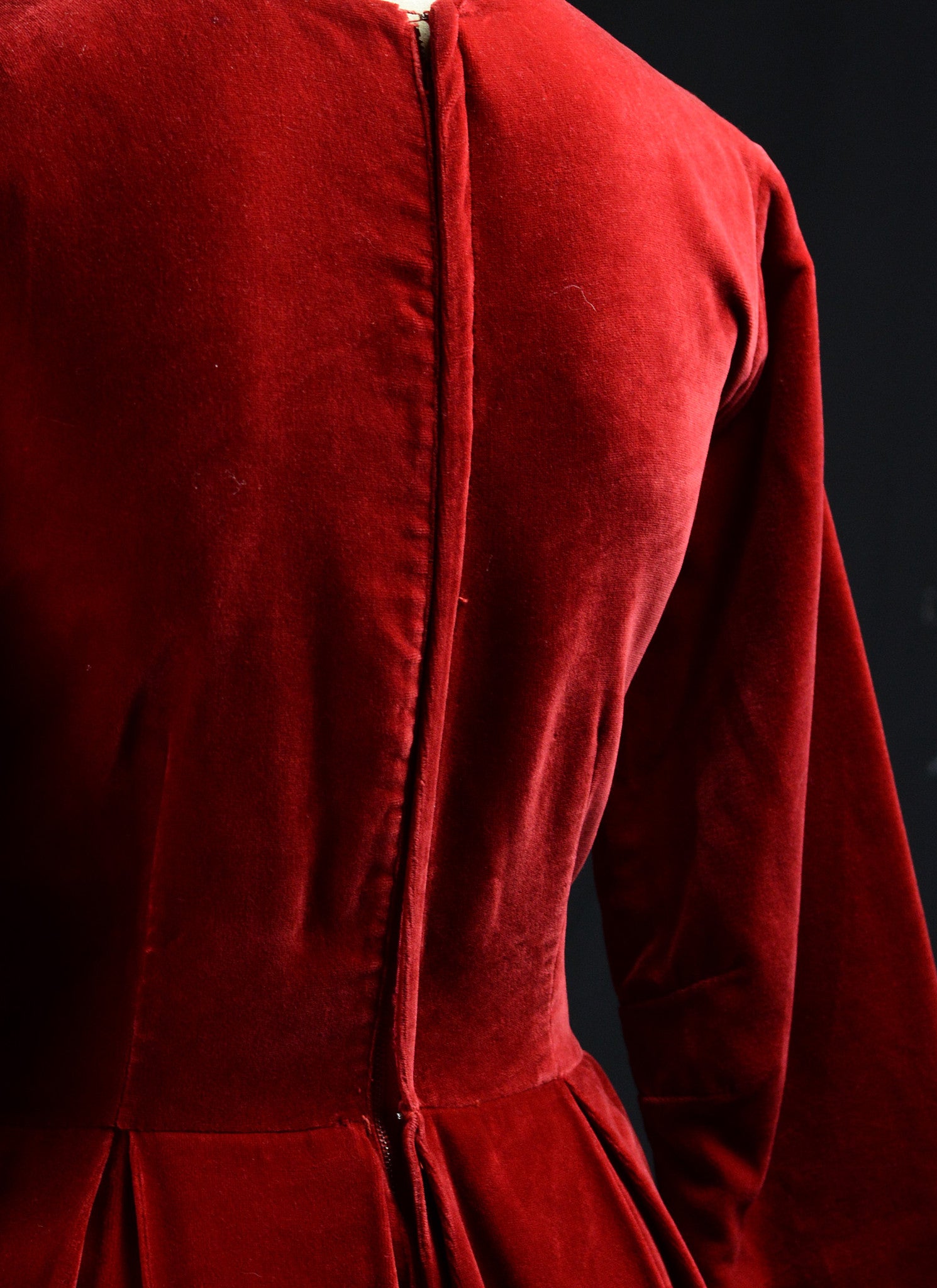 Vintage 1950s Red Velvet Dress  ALEXANDRA-KING