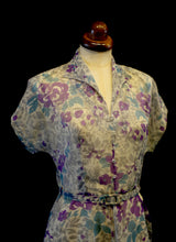 Vintage 1940s Nylon Floral Tea Dress