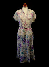 Vintage 1940s Nylon Floral Tea Dress