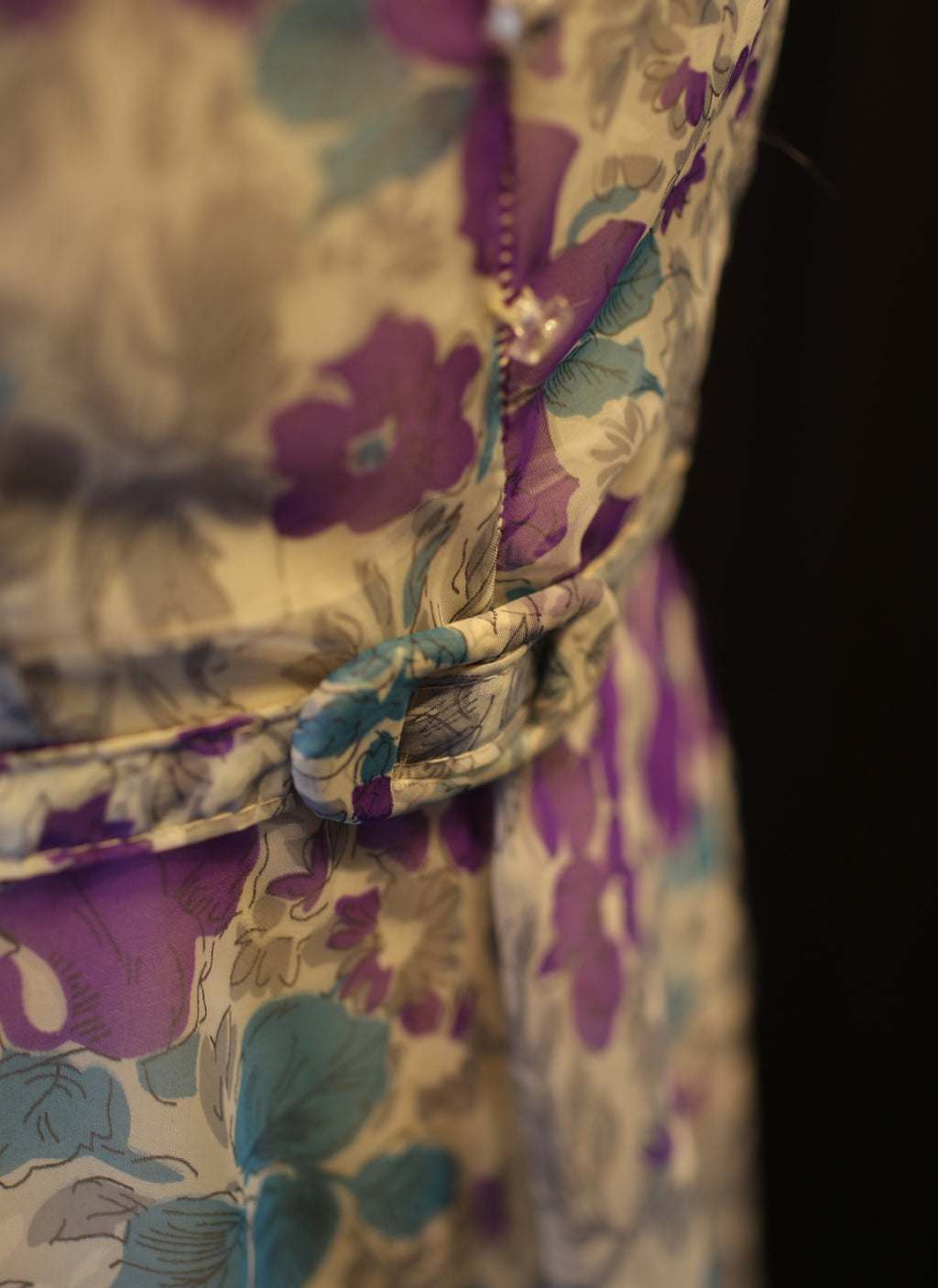 Vintage 1940s Nylon Floral Tea Dress