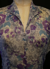 Vintage 1940s Nylon Floral Tea Dress