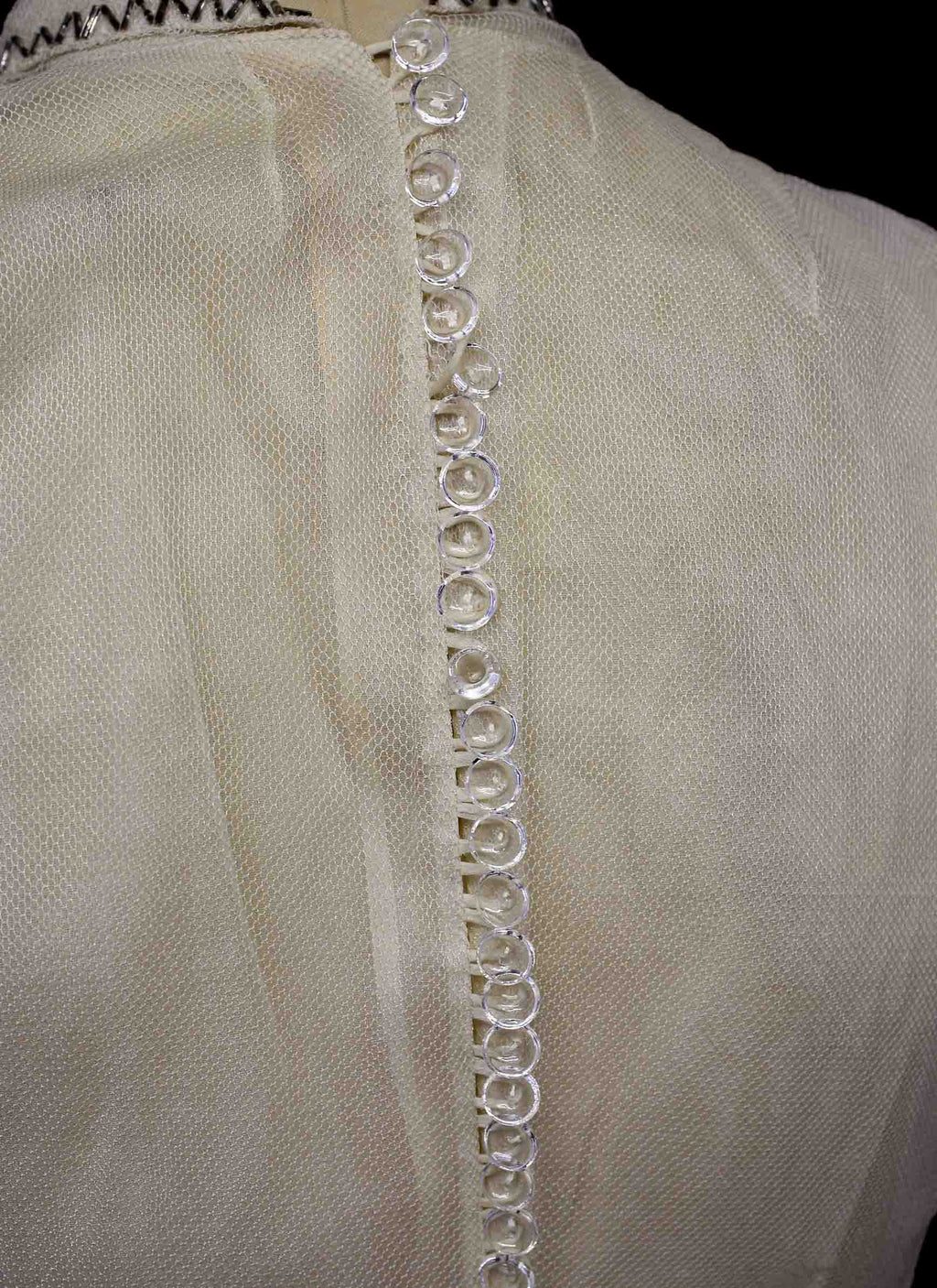 Vintage 1930s Silk Tulle Beaded Dress